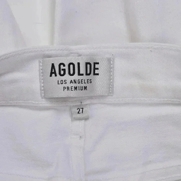Agolde White Jeans Denim High Rise Distressed Skinny Sophie Drop Size 27 - Picture 10 of 13
